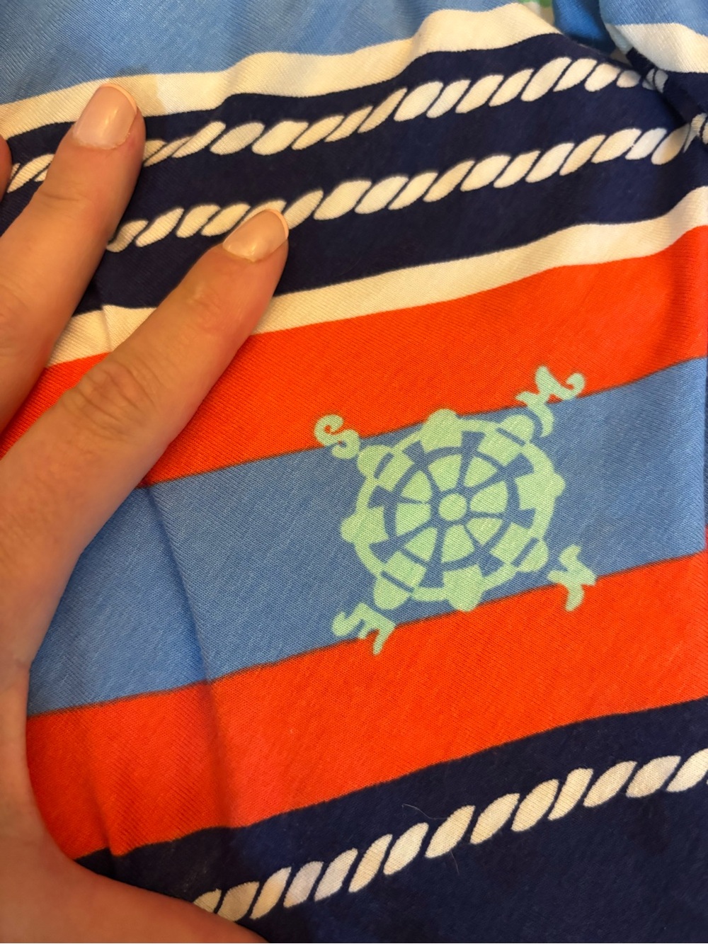 Lilly Pulitzer ~ Overboard Stripe V-Neck Maxi Halter w/Nautical Vibes Small - Picture 7 of 8